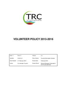 Microsoft Word - Volunteer Policy[removed]Tourism Information Centres.doc