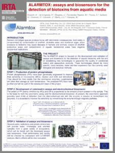 ALARMTOX: assays and biosensors for the detection of biotoxins from aquatic media Eixarch, H.1; de la Iglesia, P.1; Diogène, J.1; Fernández-Tejedor, M.1; Flores, C.2; Guibert, A.3; Dumont, V.3; Caixach, J.2; Marty, J.-