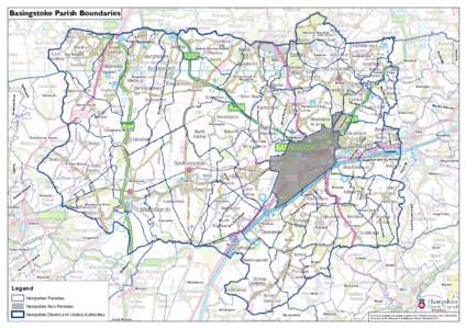 Basingstoke Parish Boundaries to w New Mortimer West End