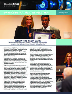 Department of Physics Physics Department Newsletter  Life in the fasp ® lane