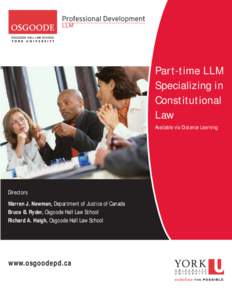 Part-time LLM Specializing in Constitutional Law Available via Distance Learning