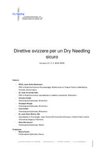 Direttive svizzere per un Dry Needling sicuro Versione[removed]/ ©DVS Auteurs: -
