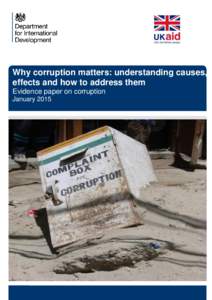 Why corruption matters: understanding causes, effects and how to address them