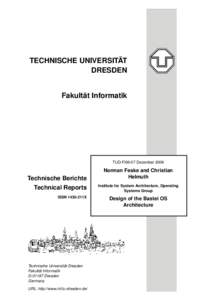 TECHNISCHE UNIVERSITÄT DRESDEN Fakultät Informatik TUD-FI06-07 Dezember 2006