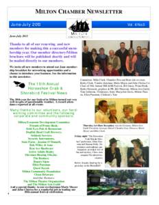 MILTON CHAMBER NEWSLETTER June-July 2013 Vol. 6 No.5  June-July 2013