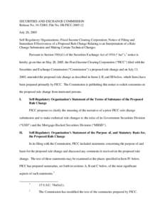 Notice of Filing and Immediate Effectiveness of a Proposed Rule Change Relating to an Interpretation of a Rule Change Submission and Making Certain Technical Changes; Rel. No[removed], File No. SR-FICC[removed]