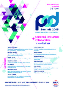 Pullman Melbourne on the Park 2-3 June  Summit 2015