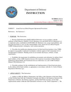 DoD Instruction[removed], August 13, 2012; Incorporating Change 1, Effective October 2, 2013