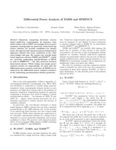 Differential Power Analysis of XMSS and SPHINCS Matthias J. Kannwischer Aymeric Genêt  Denis Butin, Juliane Krämer,