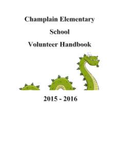 A Handbook for Family and Community Volunteers  Champlain Elementary School Burlington, VermontSchool Year