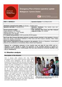 Emergency Plan of Action operation update Madagascar: Cyclone Chedza DREF n° MDRMG011  Operation Update n° 1; 23 March 2015