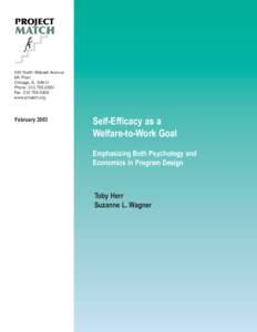 Welfare and poverty / Psychology / Welfare reform / Temporary Assistance for Needy Families / Personal Responsibility and Work Opportunity Act / Self-efficacy / Welfare / Economy of the United States / Albert Bandura / Federal assistance in the United States / Motivation / Positive psychology