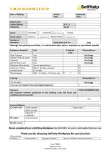 ROOM BOOKING FORM Date of Booking Arrival Time