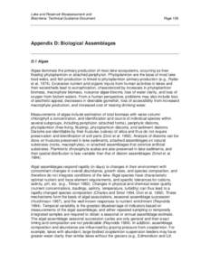 Appendix D | Lake and Reservoir Bioassessment and Biocriteria: Technical Guidance Document- EPA 841-B[removed]
