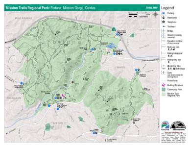 Mission Trails Regional Park: Fortuna, Mission Gorge, Cowles  TRAIL MAP 0  ¼
