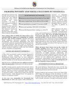 FIGHTING POVERTY AND SOCIAL EXCLUSION IN VENEZUELA