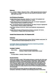 References Lee, Z., Carder, K., Mobley, C., Steward, R., Patch, J[removed]Hyperspectral remote sensing for shallow waters: 2. Deriving bottom depths and water properties by optimization. Applied Optics 38(18), 3831–38