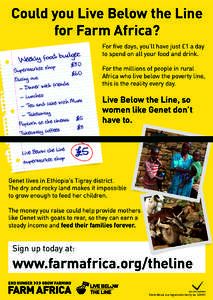 Could you Live Below the Line for Farm Africa? t e g d