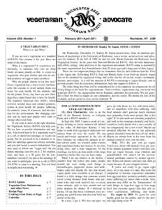 PAGE 1  VeGeTaRIIan Volume XXII, Number 1  February 2011-April 2011