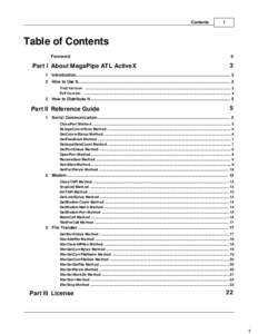 Contents  1 Table of Contents Foreword