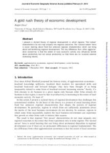 Journal of Economic Geography Advance Access published February 21, 2012 Journal of Economic Geography[removed]pp. 1–11 doi:[removed]jeg/lbs002  A gold rush theory of economic development