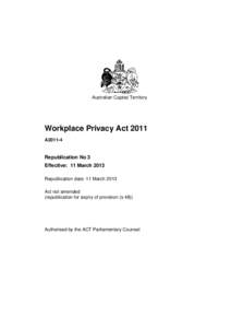 Workplace Privacy Act 2011