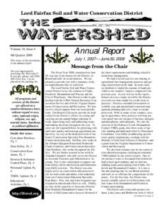 Lord Fairfax Soil and Water Conservation District  Volume 10, Issue 4 4th Quarter 2008 This issue of the newsletter is our annual report.