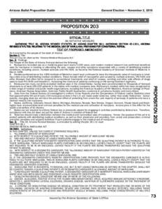 Arizona Ballot Proposition Guide  General Election ~ November 2, 2010 PROPOSITION 203 OFFICIAL TITLE