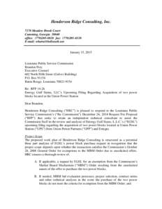 Henderson Ridge Consulting, Inc[removed]Meadow Brook Court Cumming, Georgia[removed]office: ([removed]fax: ([removed]E-mail: [removed]