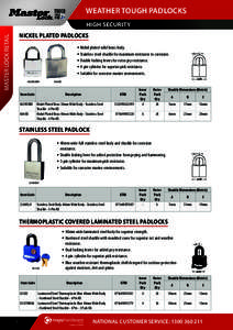 Master Lock Retail - Weather Tough Padlocks