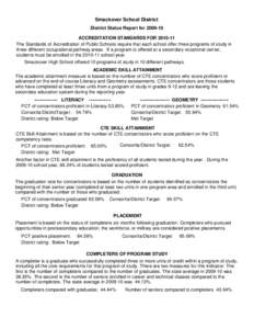 Smackover School District District Status Report for[removed]ACCREDITATION STANDARDS FOR[removed]The Standards of Accreditation of Public Schools require that each school offer three programs of study in three different 