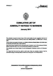 NP234(A)-11  CUMULATIVE LIST OF ADMIRALTY NOTICES TO MARINERS January 2011