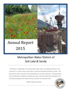 Wasatch Front / Central Utah Project / Colorado River Storage Project / Interbasin transfer / Colorado River / Provo River / Utah Lake / Jordan River / Utah / Salt Lake City / Metropolitan Water District of Southern California / Aqueduct