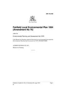 2001 No 980  New South Wales Fairfield Local Environmental Plan[removed]Amendment No 76)