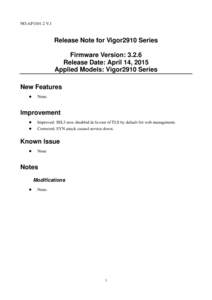 Microsoft Word - V2910 V3.2.6 release note.doc