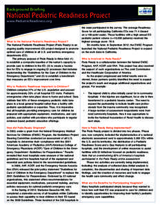 Background Briefing  National Pediatric Readiness Project www.PediatricReadiness.org  What Is the National Pediatric Readiness Project?