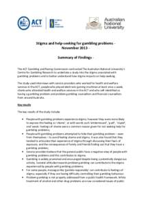 Stigma Report Summary of Findings draft by Commission