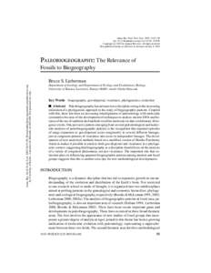 PALEOBIOGEOGRAPHY: The Relevance of Fossils to Biogeography