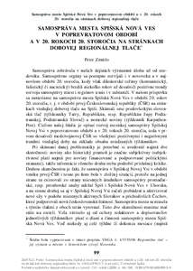 Samospráva mesta Spišská Nová Ves v poprevratovom období a v 20. rokoch 20. storočia na stránkach dobovej regionálnej tlače