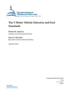 Tier 3 Motor Vehicle Emission and Fuel Standards