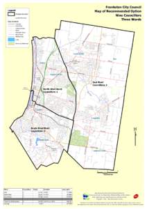 Frankston City Council Map of Recommended Option Nine Councillors Three Wards  Legend