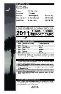 NEWBERRY HIGH 3113 Main Street Newberry, SC[removed]Grades Enrollment Principal