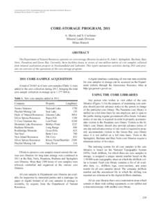 Current Research[removed]Newfoundland and Labrador Department of Natural Resources Geological Survey, Report 12-1, pages[removed]CORE-STORAGE PROGRAM, 2011 A. Harris and S. Cochrane Mineral Lands Division