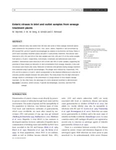 Q IWA Publishing 2006 Journal of Water and Health | 04.2 | Enteric viruses in inlet and outlet samples from sewage treatment plants