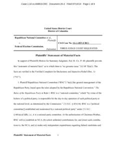 Case 1:14-cv[removed]CRC Document 25-2 Filed[removed]Page 1 of 8  United States District Court District of Columbia Republican National Committee et al., Plaintiffs