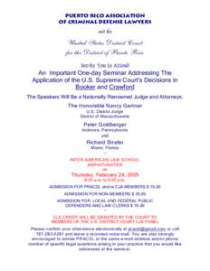 PUERTO RICo ASSOCIATION OF CRIMINAL DEFENSE LAWYERS and the United States District Court for the District of Puerto Rico