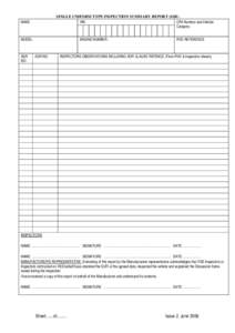 SINGLE UNIFORM TYPE INSPECTION SUMMARY REPORT (SSR) VIN: CPA Number and Vehicle Category:  MAKE: