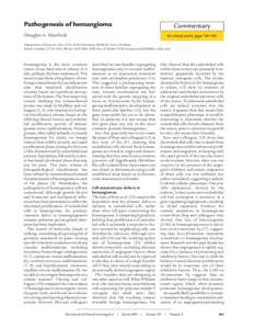 Pathogenesis of hemangioma  Commentary Douglas A. Marchuk