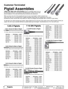 Customer-Terminated  Pigtail Assemblies there are times and applications where an assembly needs to be run through panel enclosures or threaded through tight spaces. Having one end open allows installation of the cable i