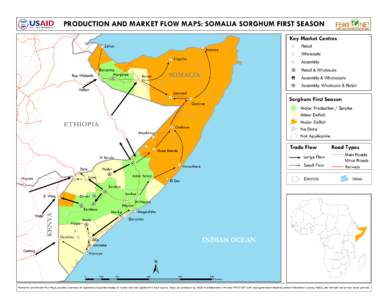 PRODUCTION AND MARKET FLOW MAPS: SOMALIA SORGHUM FIRST SEASON Key Market Centres Zeilac  Bossaso